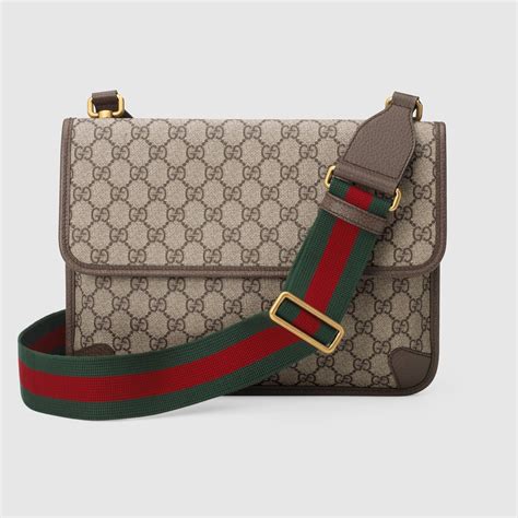 GUCCI Borsa a tracolla in tessuto GG Supreme nera/grigia